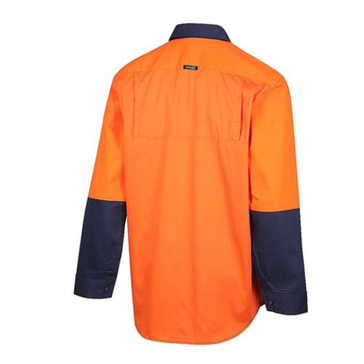 Picture of Hi-Vis 2-Tone Closed Front Two Weight (Welders) Long Sleeve Shirt - Full Gusset Cuff